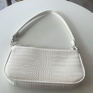 White faux leather mini purse